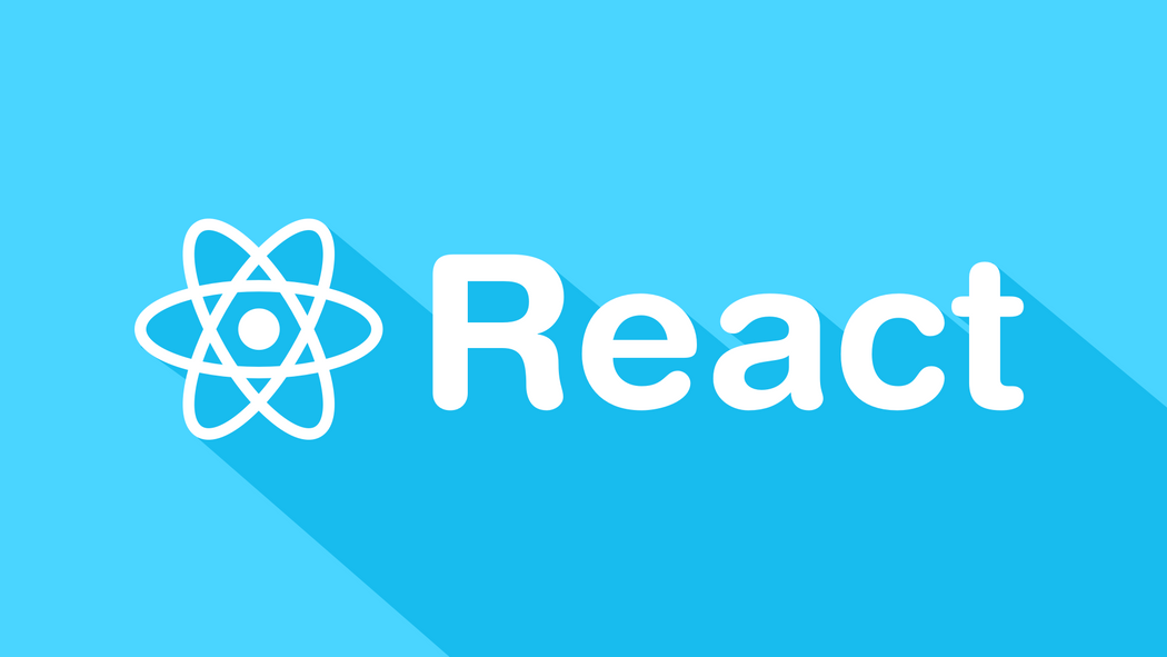 The React logo with the word React to the right